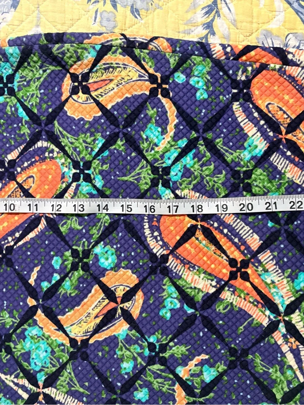 LulaRoe Skirt,Navy Floral-Print Quilted Skirt